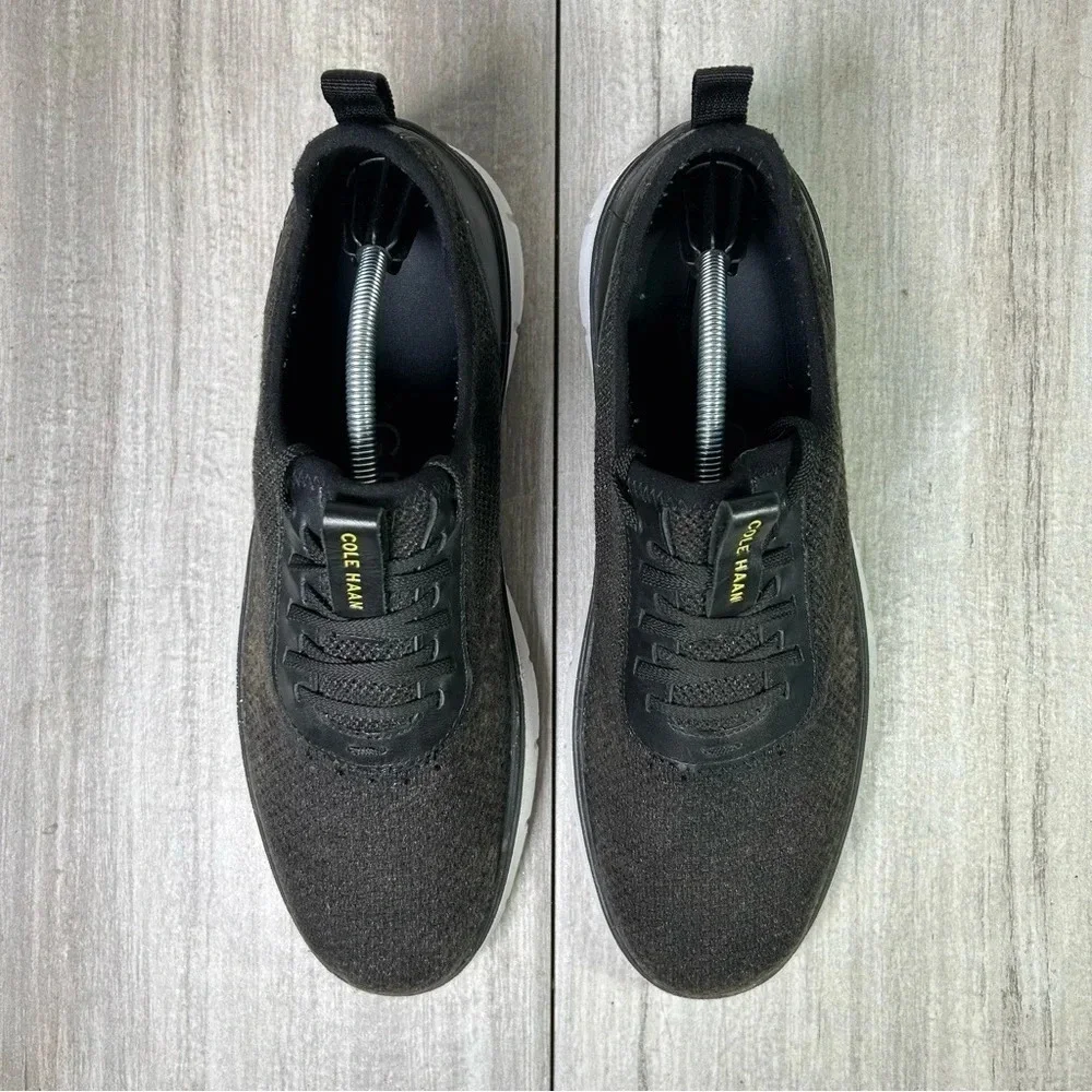 Cole Haan Black Knit Casual Oxfords with White Sole
